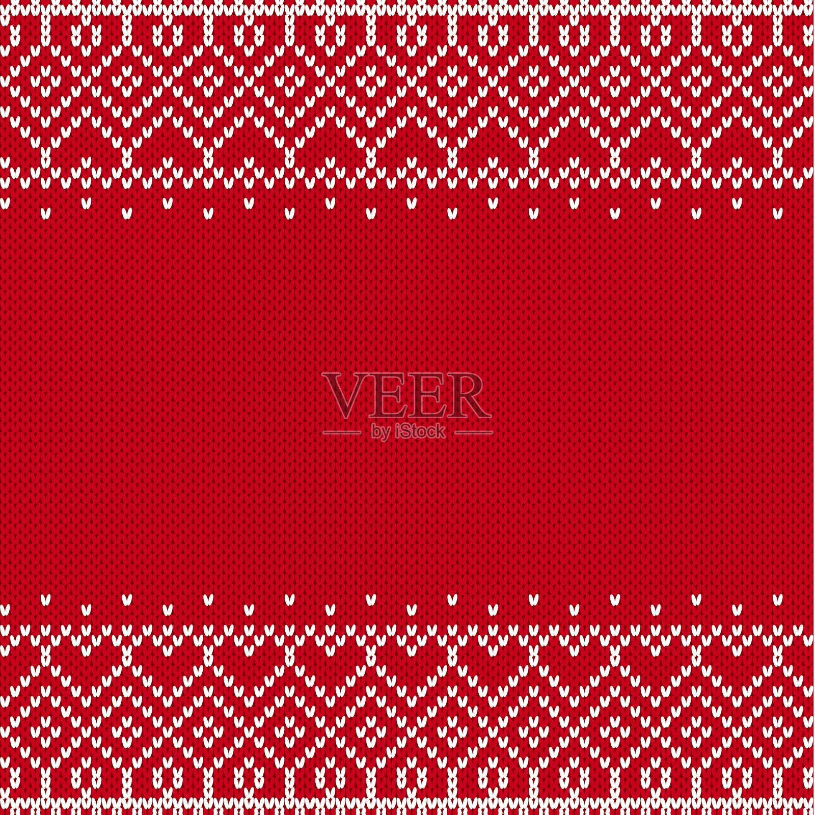 北欧风格的针织几何装饰与空白的地方为文本。针织图案的一件毛衣在fair Isle风格。插画图片素材