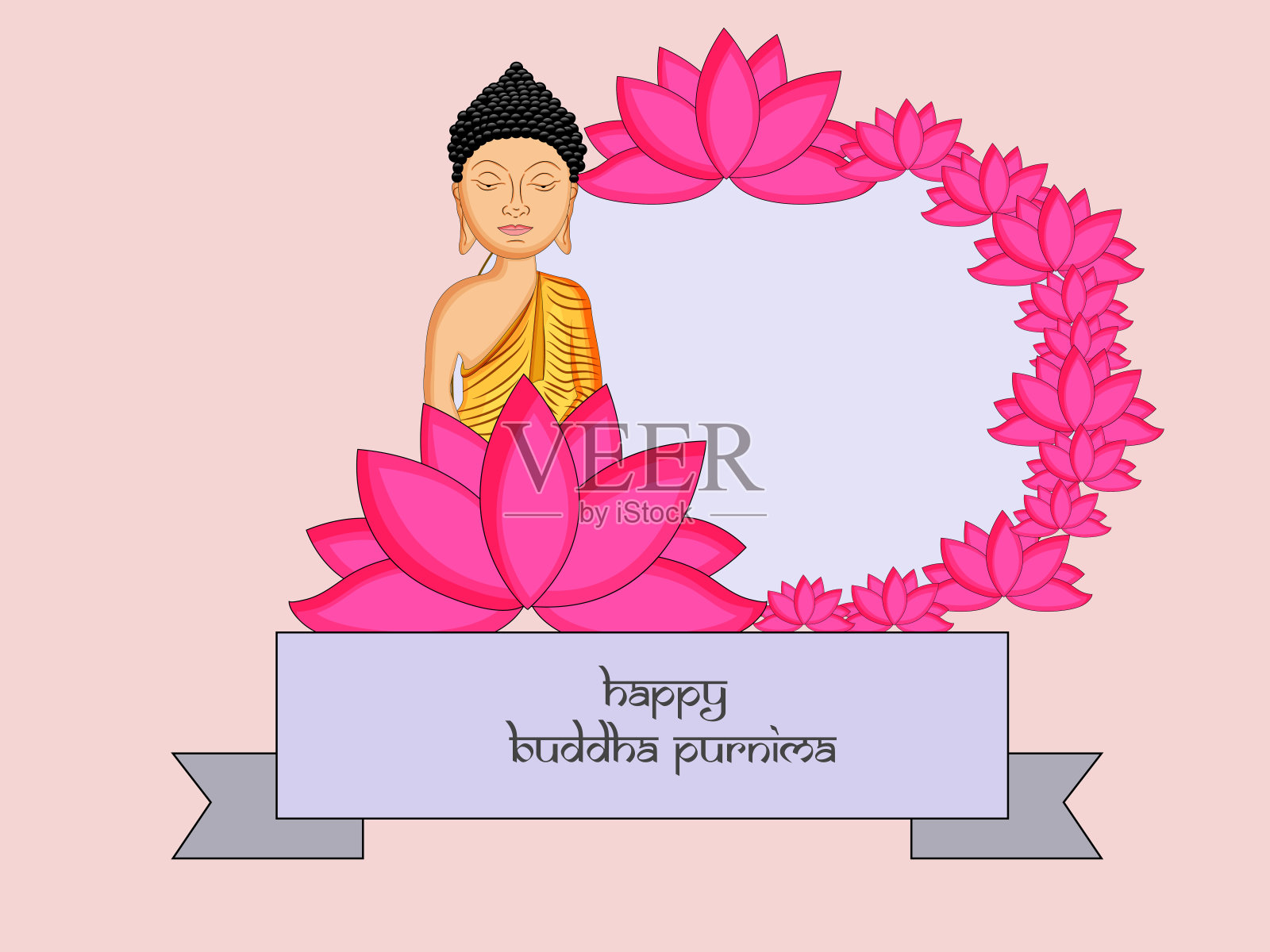 印度教佛教节日普尼玛的背景插图设计模板素材