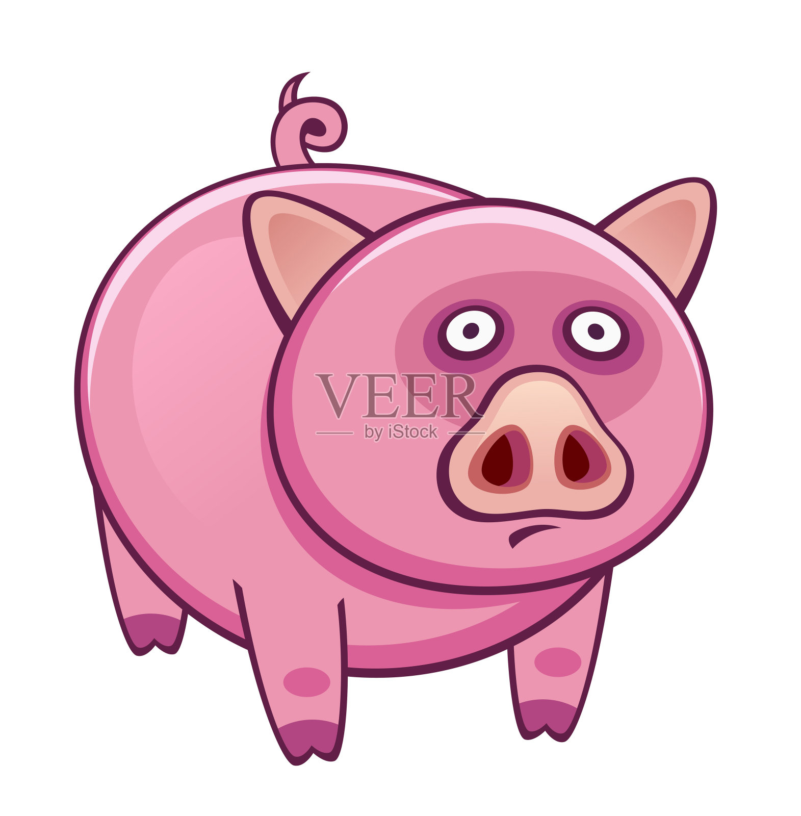 粉红色的有趣的猪设计元素图片