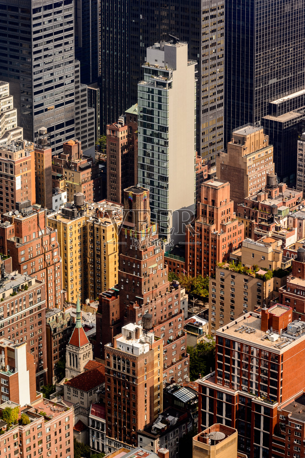 美丽的曼哈顿，纽约，纽约，美国的屋顶照片摄影图片