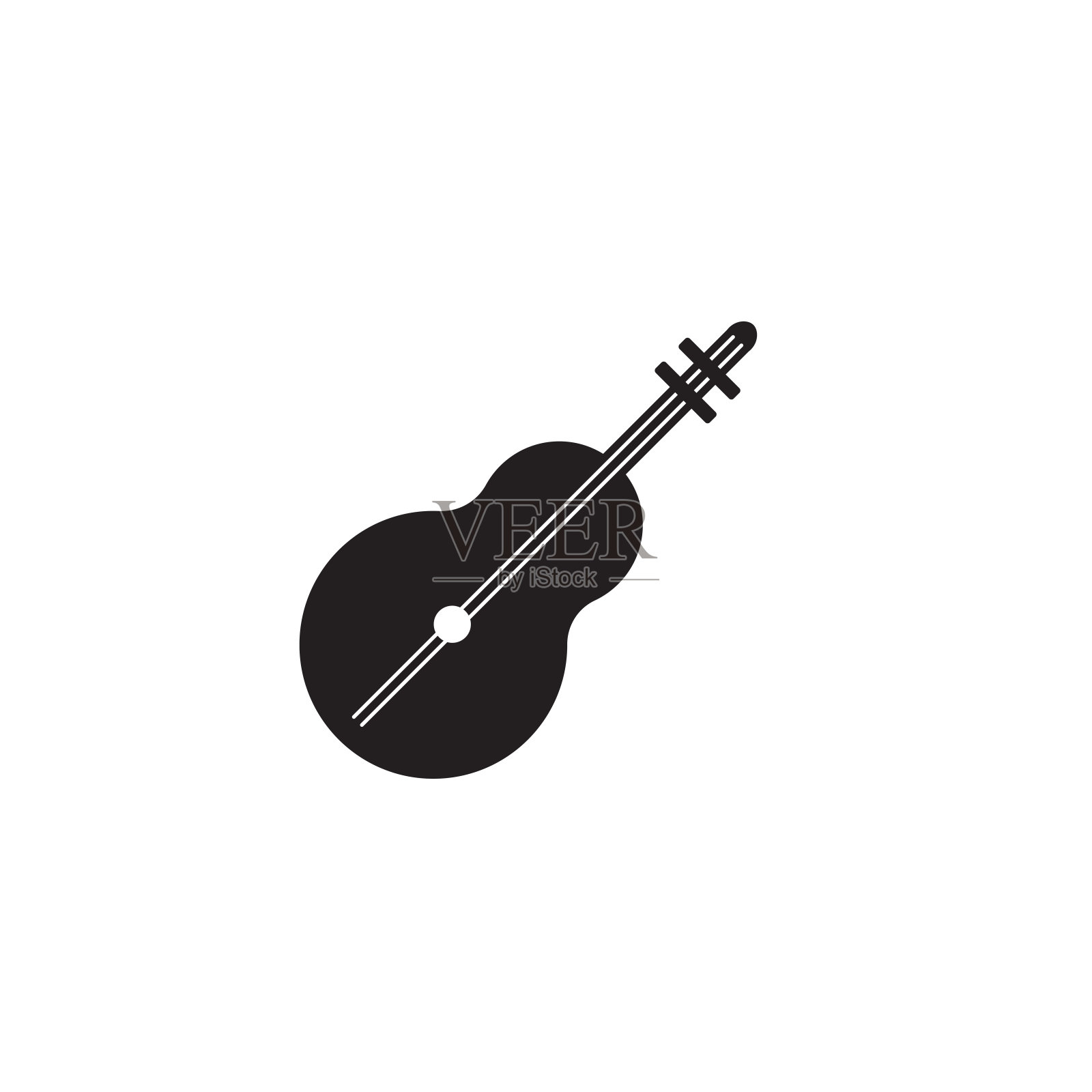 小提琴图标孤立在白色背景设计元素图片