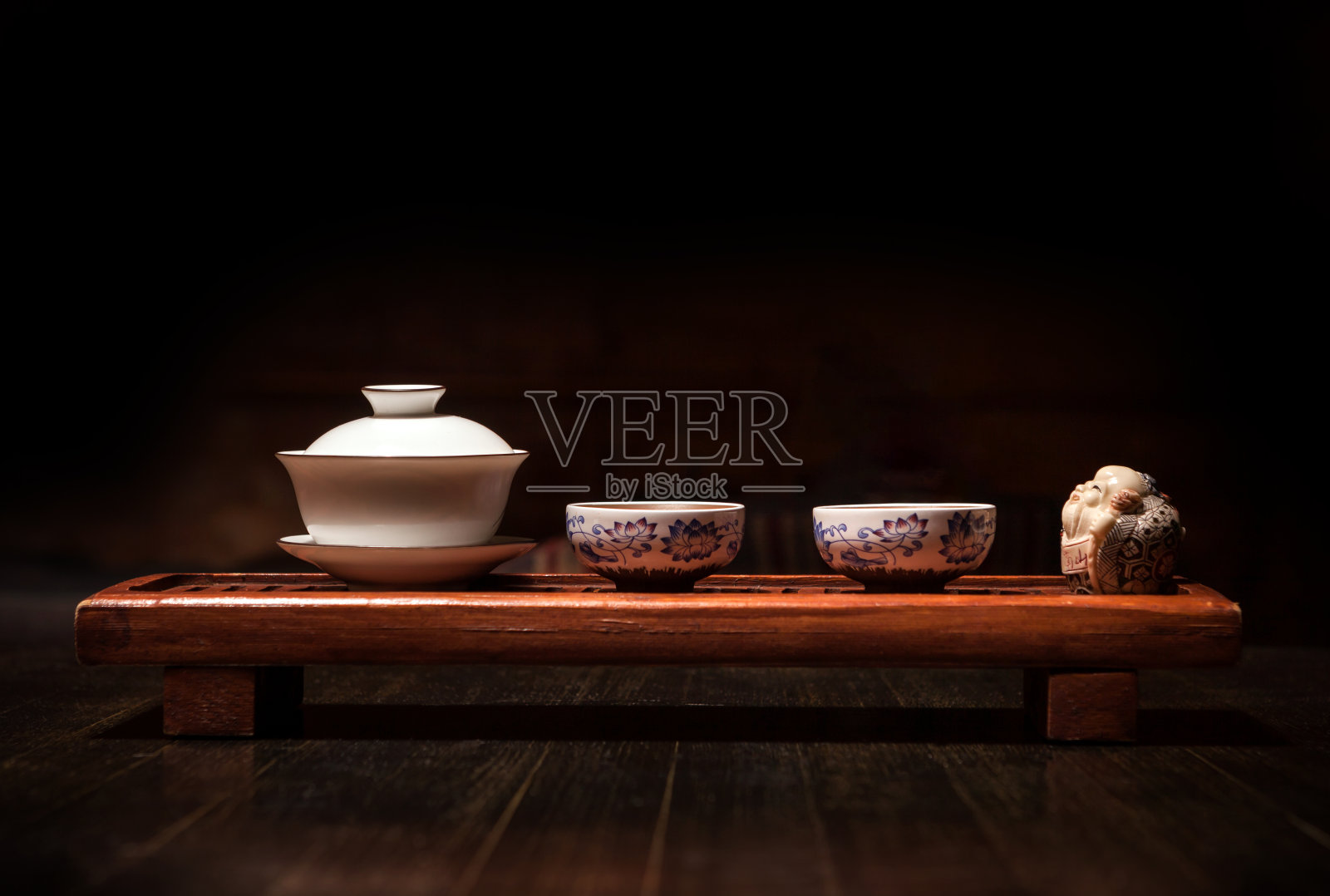 中国茶道套装。照片摄影图片