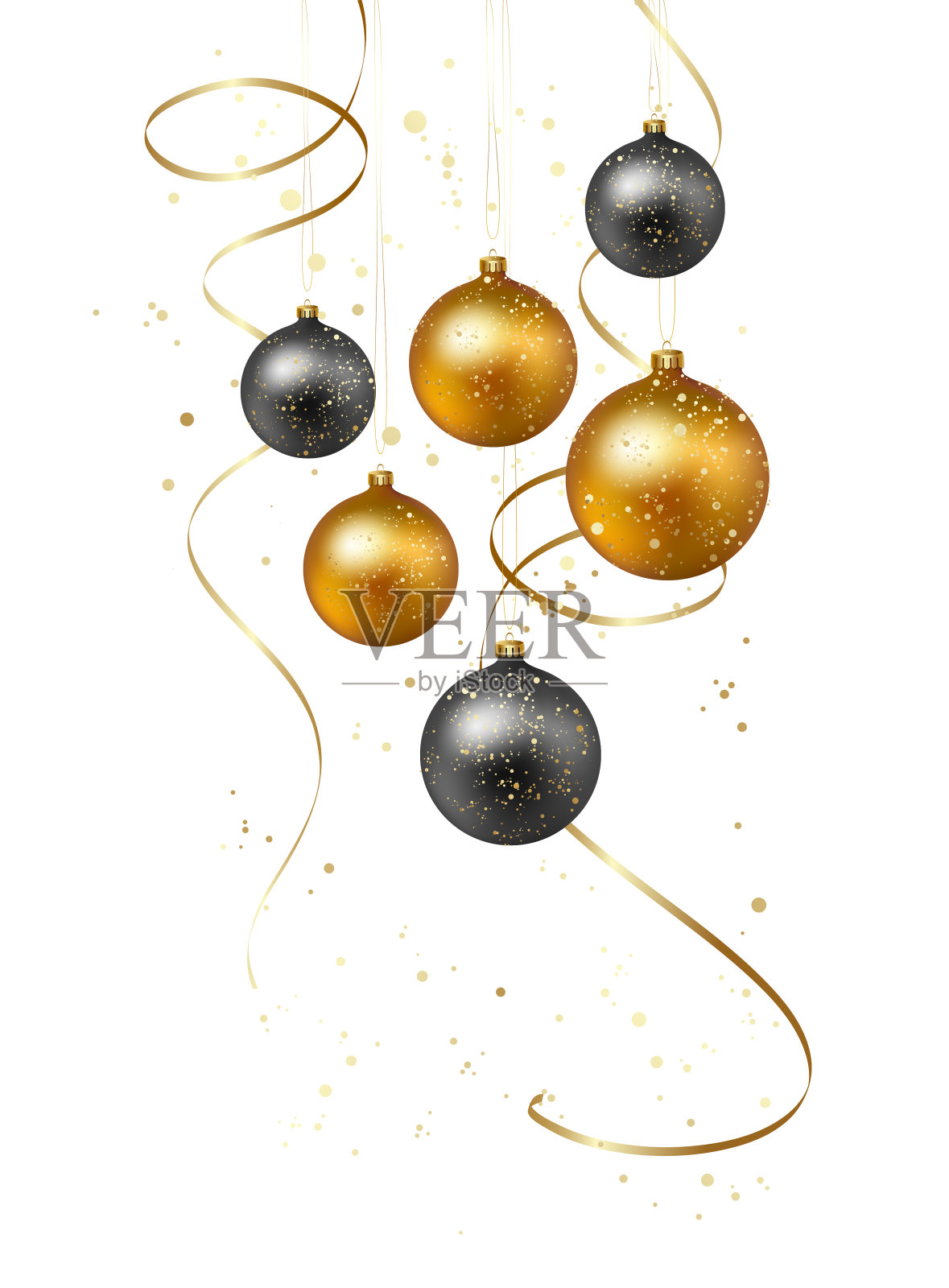 圣诞背景与金饰和蛇纹石插画图片素材