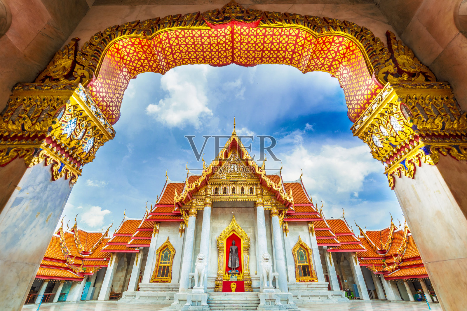 Wat Benchamabopit Dusitvanaram，泰国曼谷，大理石寺庙照片摄影图片