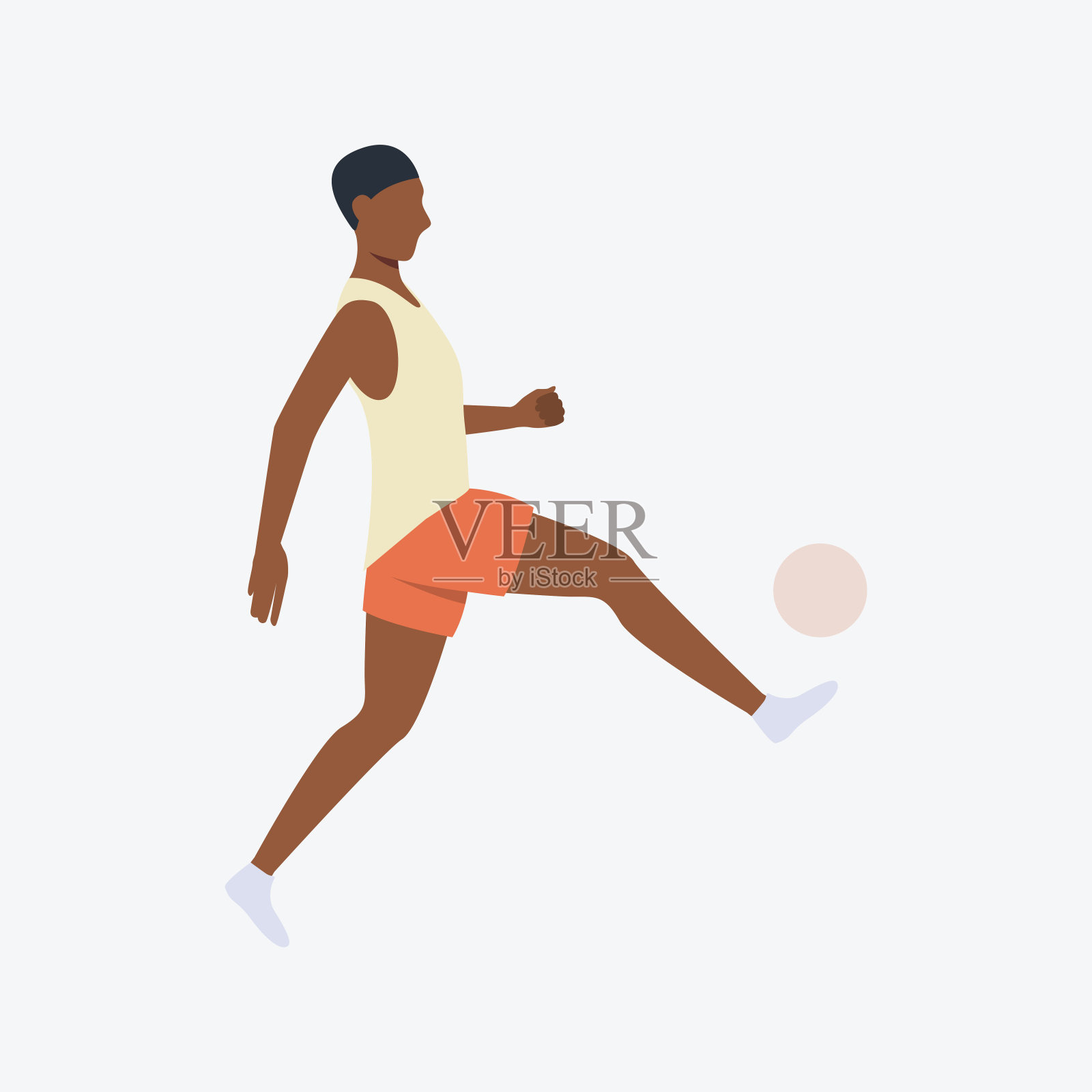 足球运动员平面图标插画图片素材
