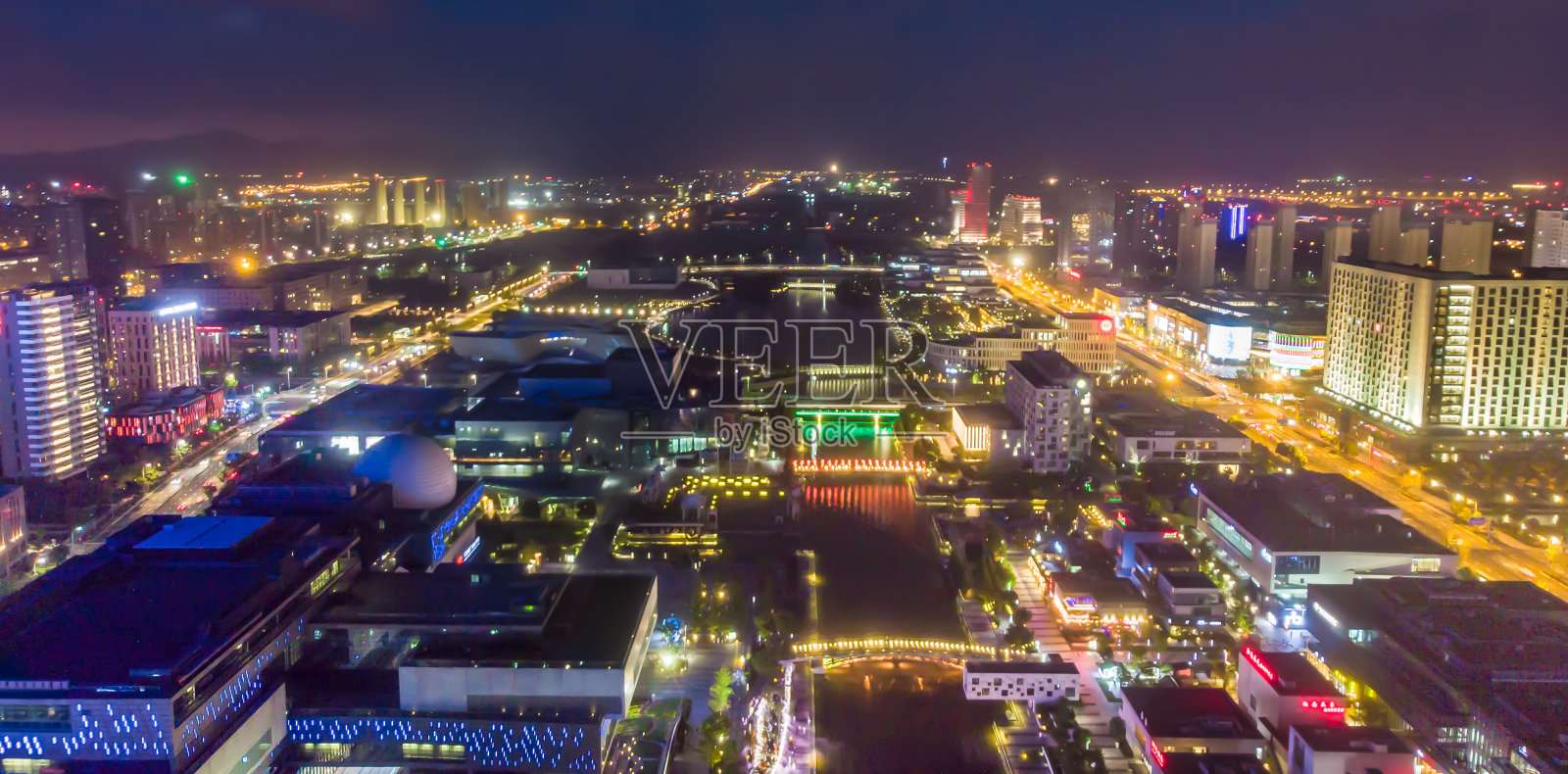 宁波东方文化广场航拍照片摄影图片