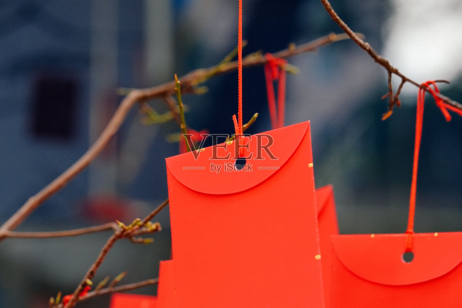 农历新年的红包书法装饰照片摄影图片