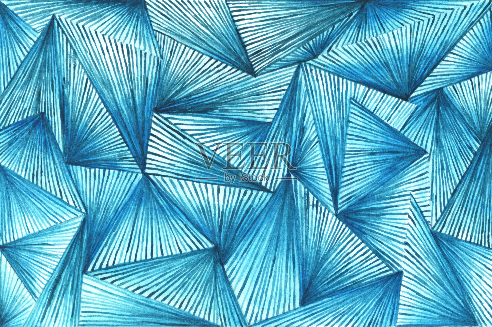 抽象背景与蓝色三角形和线。插画图片素材