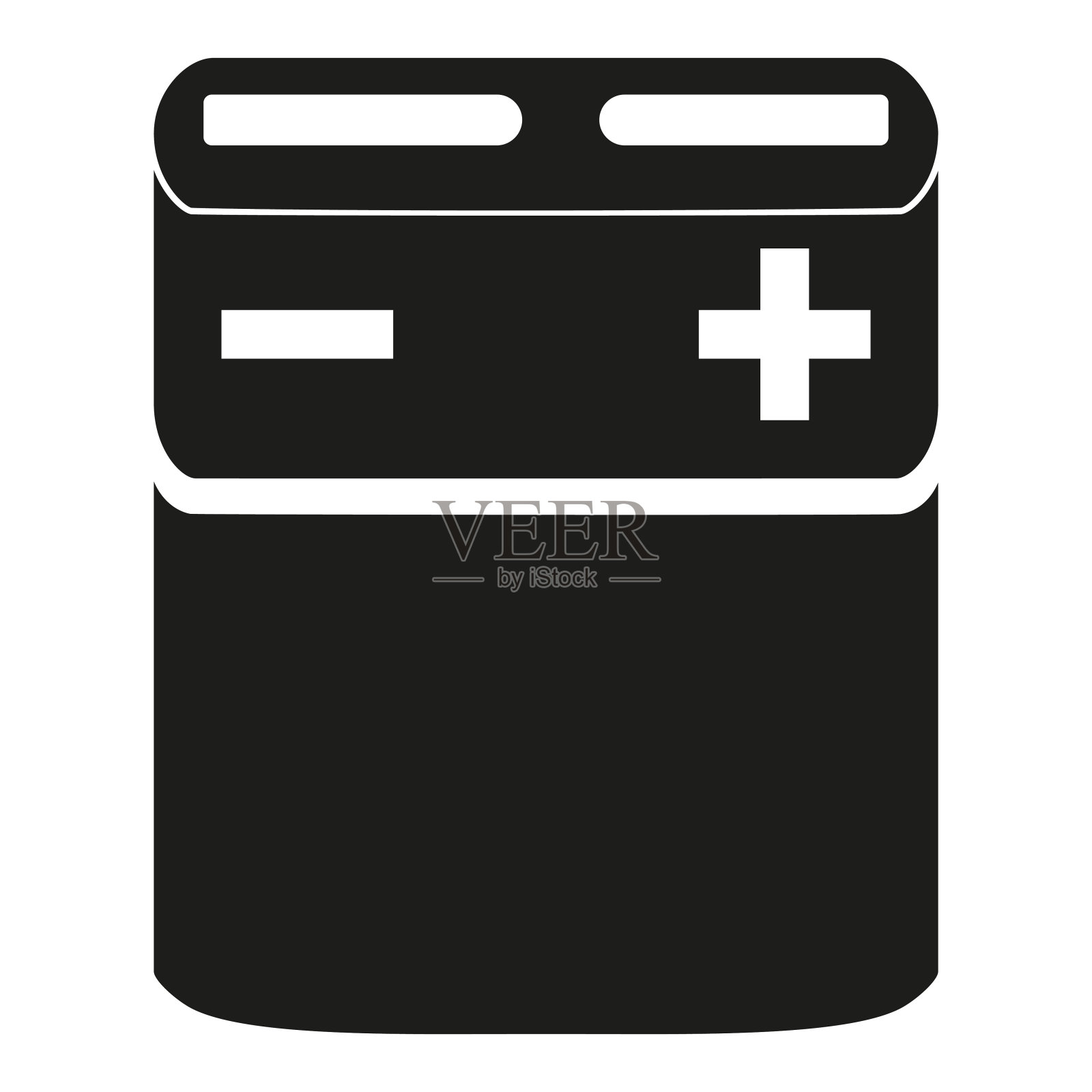 黑白3R12型电池设计元素图片