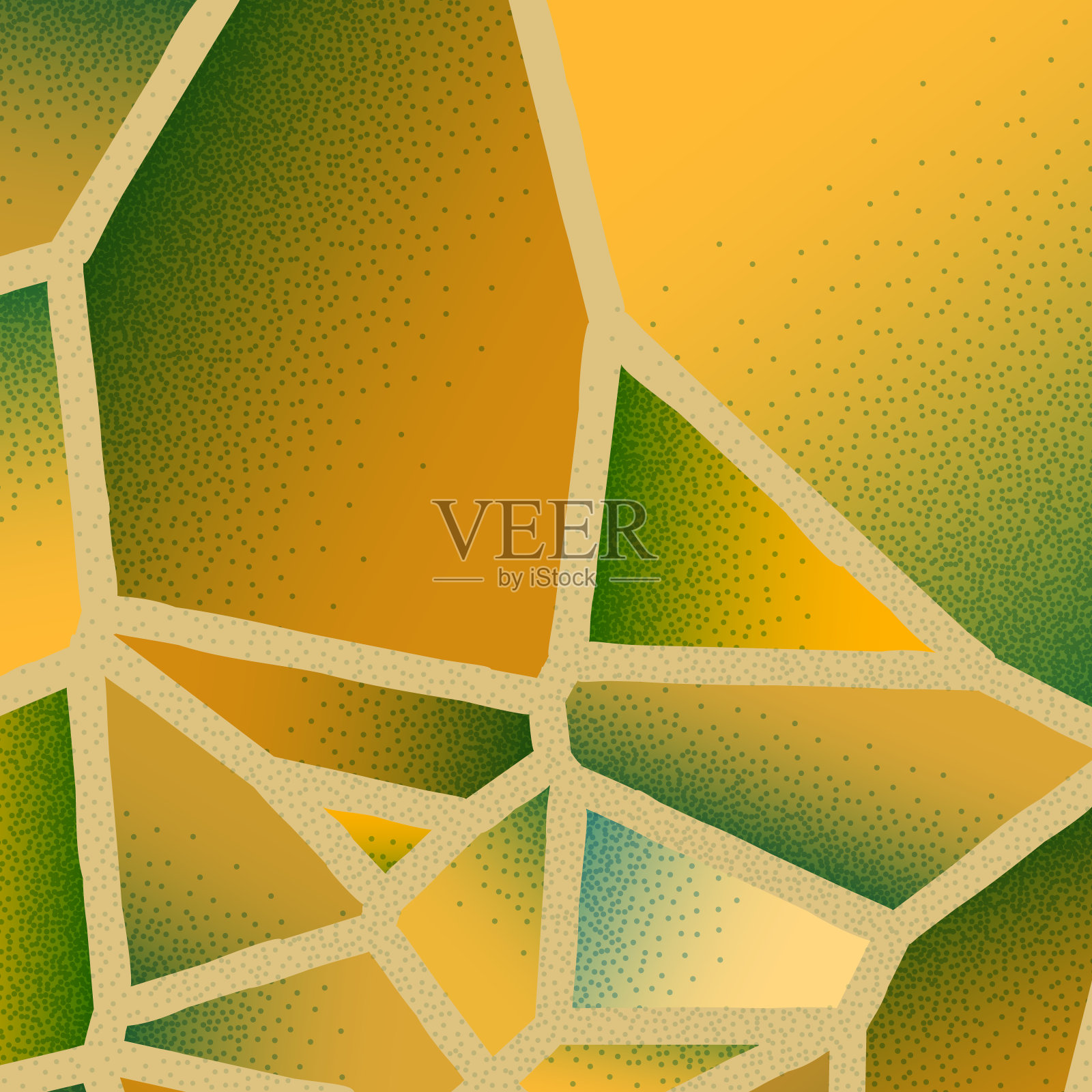 抽象背景与充满活力的颜色和复古风格的voronoi网格瓷砖dotwork梯度插画图片素材
