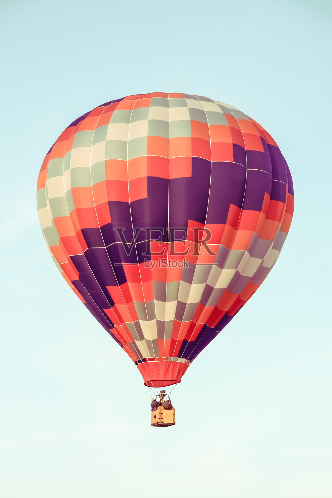 红色和紫色的热气球照片摄影图片