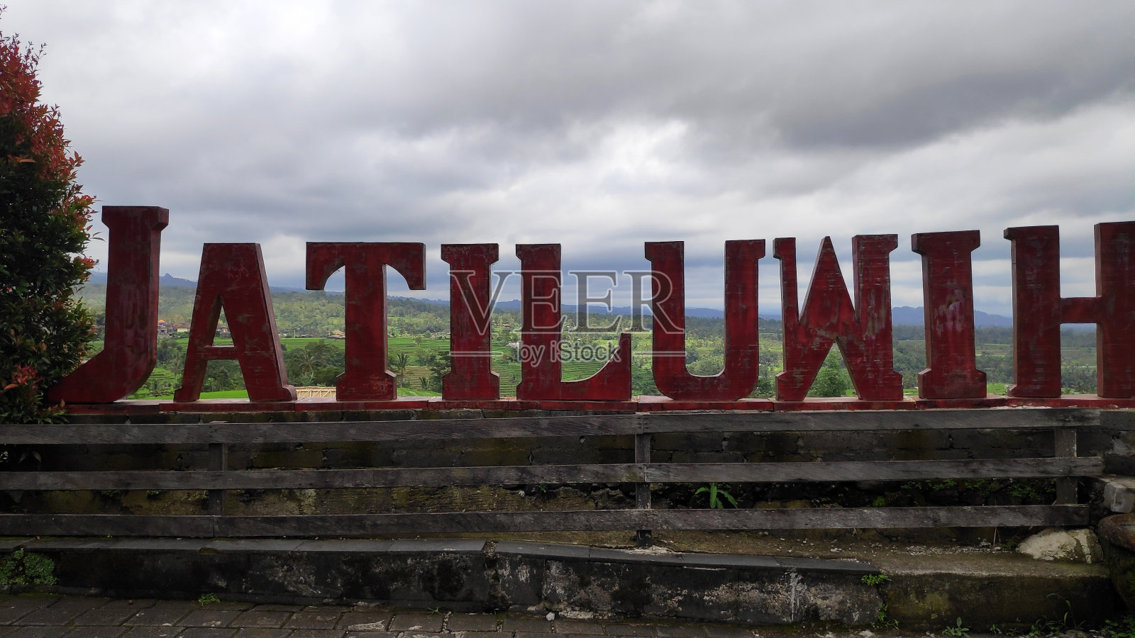 巴厘岛乌布的Jatiluwih梯田和绿色丛林照片摄影图片