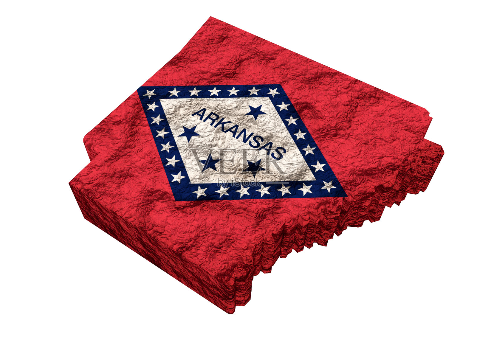美国阿肯色州的地图，带旗帜，美国。3D渲染照片摄影图片