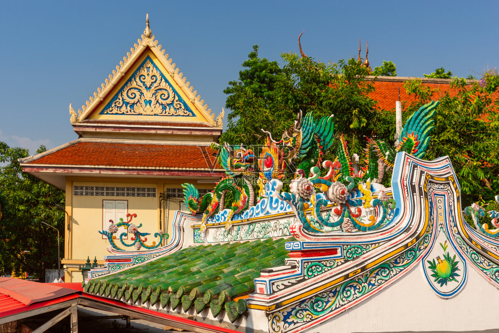 曼谷著名的寺庙，Wat Ratchaburana，曼谷，泰国照片摄影图片