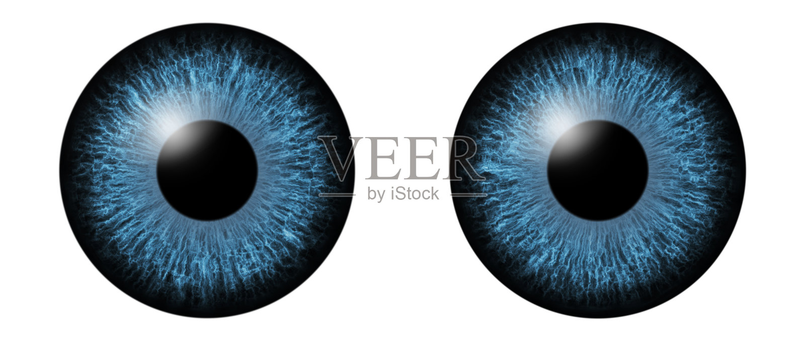蓝眼睛虹膜微距插图插画图片素材