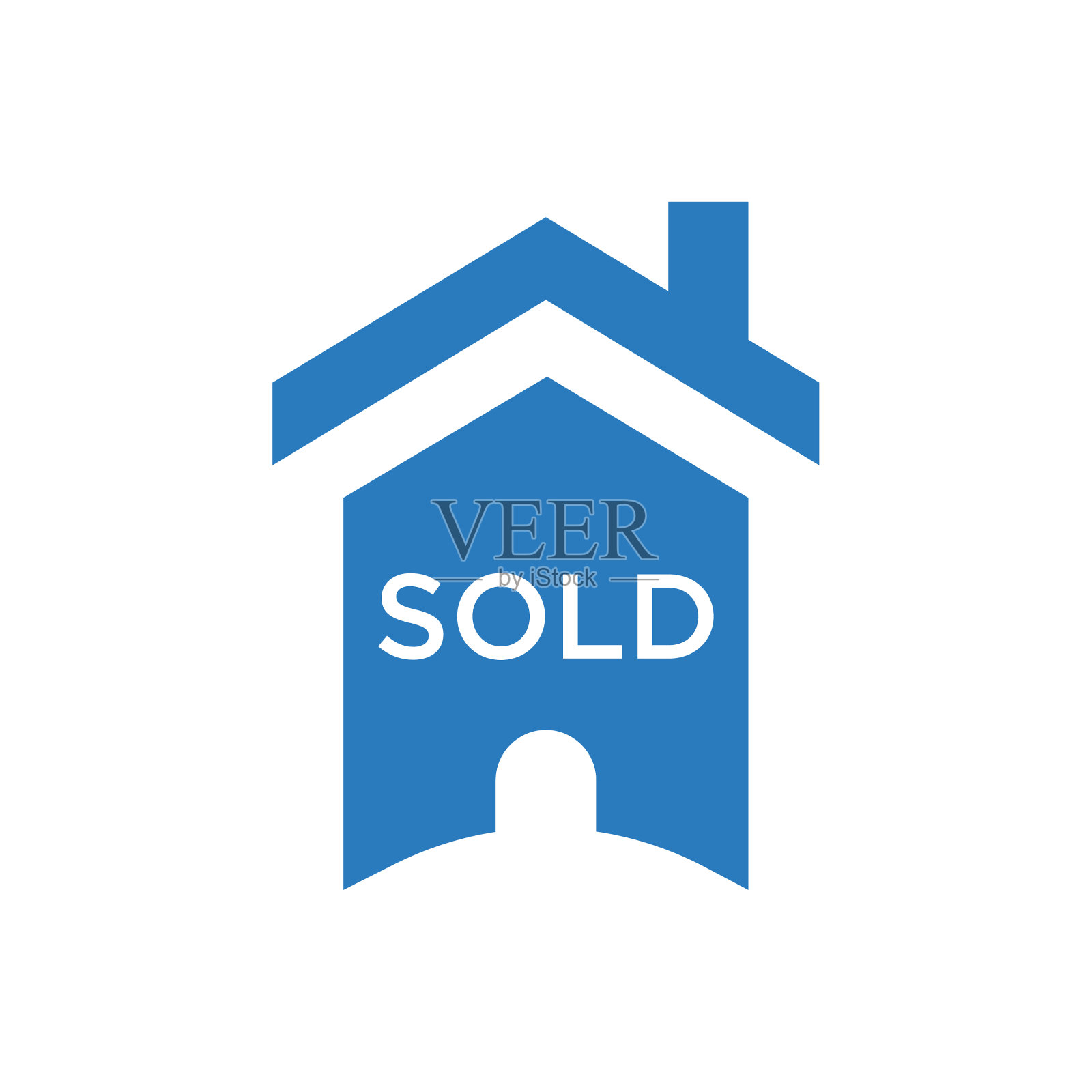 房屋出售标志图标矢量蓝色符号房屋出售标志插画图片素材