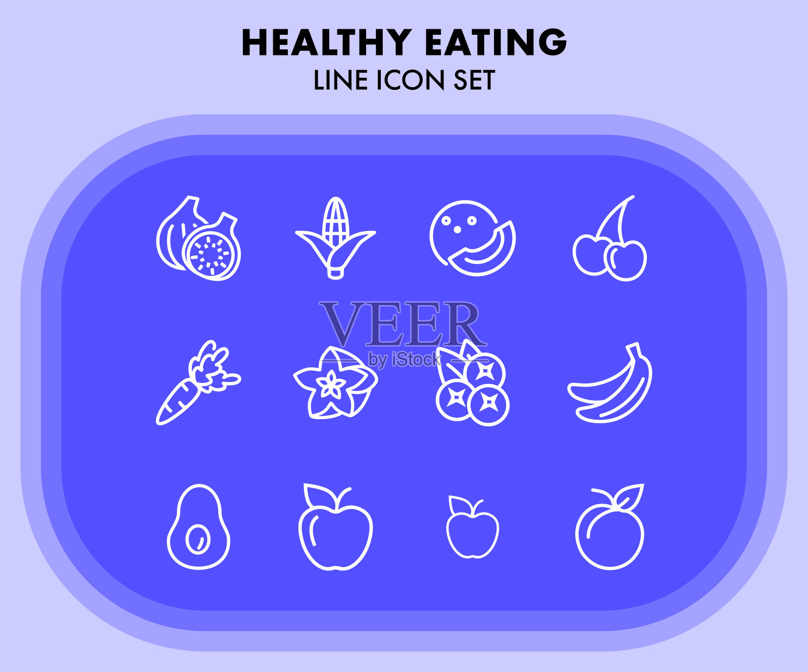 健康饮食线图标设置图标素材
