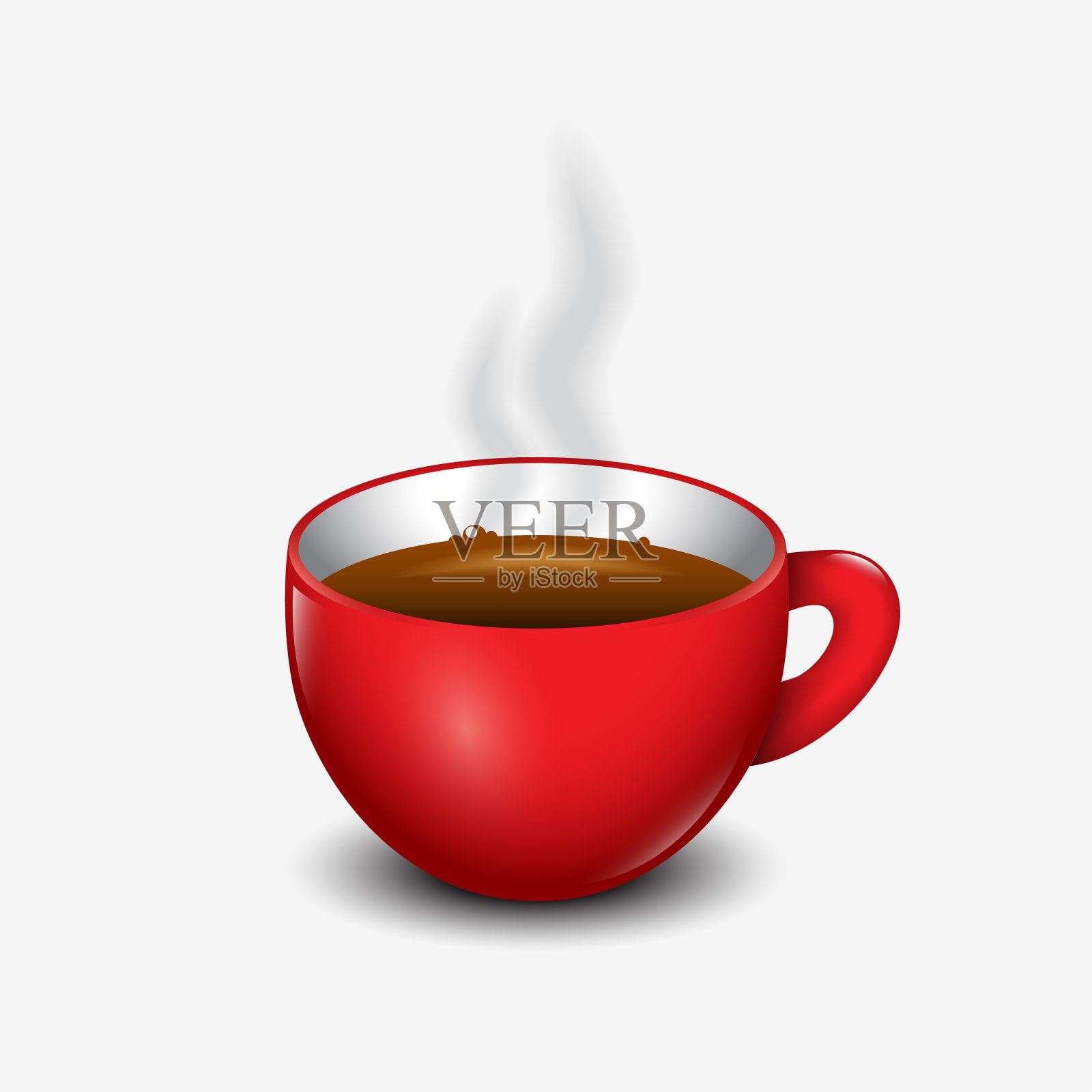 红色的咖啡杯-矢量插图设计元素图片