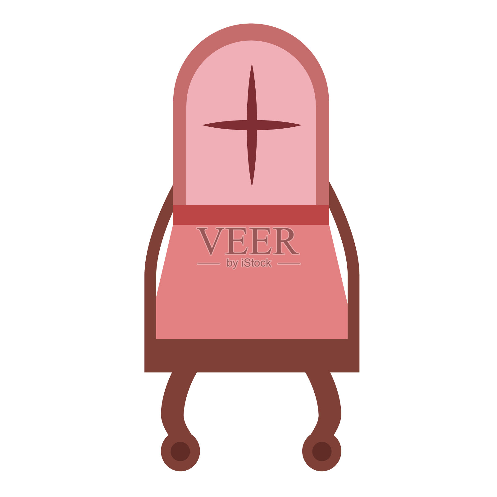粉红色扶手椅平面插图设计元素图片