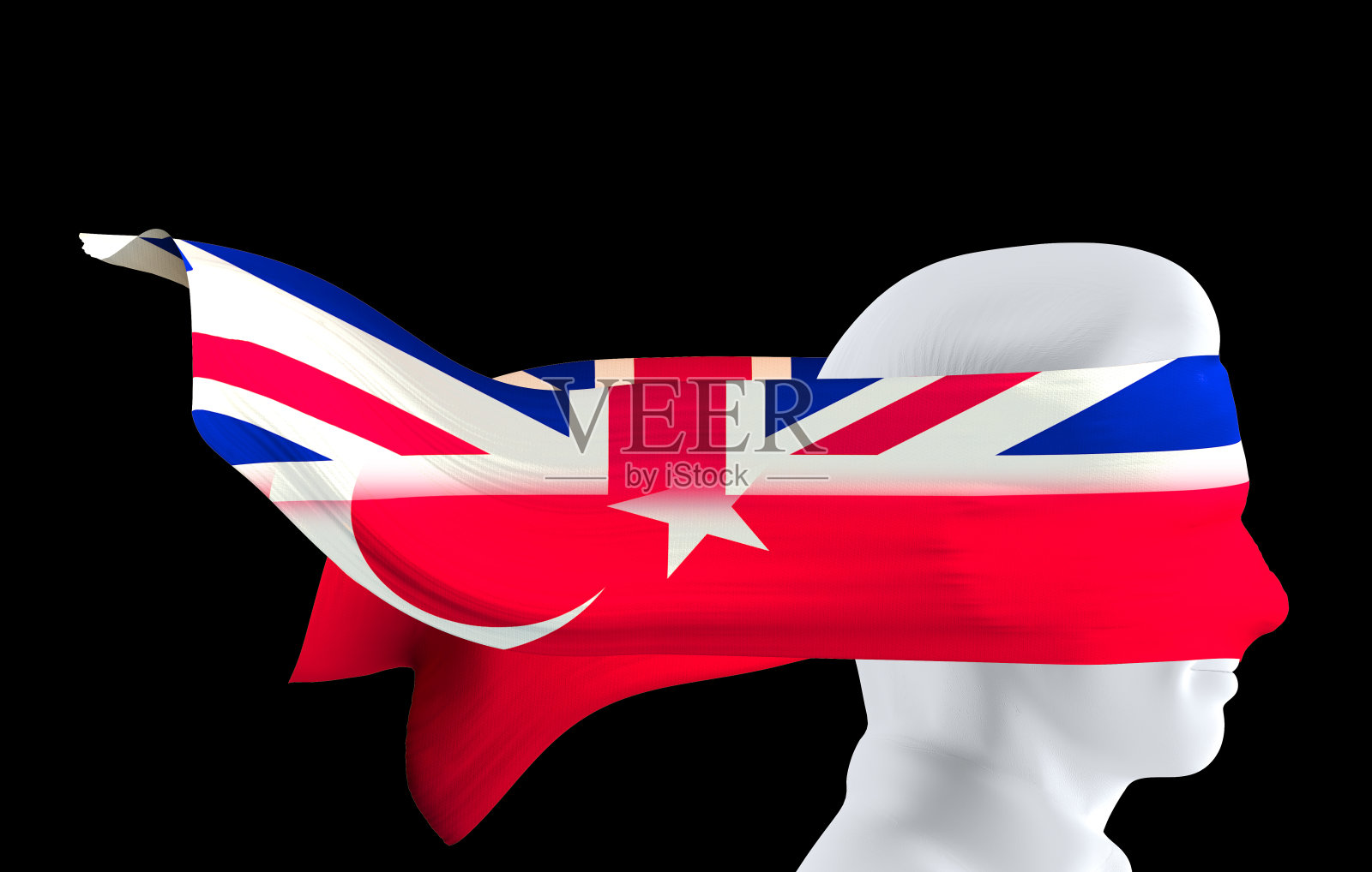 面对英国和土耳其插画图片素材