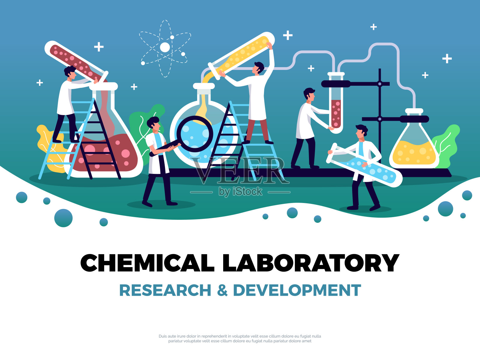 化学研究实验室组成插画图片素材