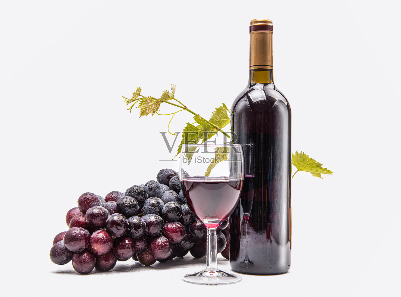 葡萄酒和葡萄的结合照片摄影图片