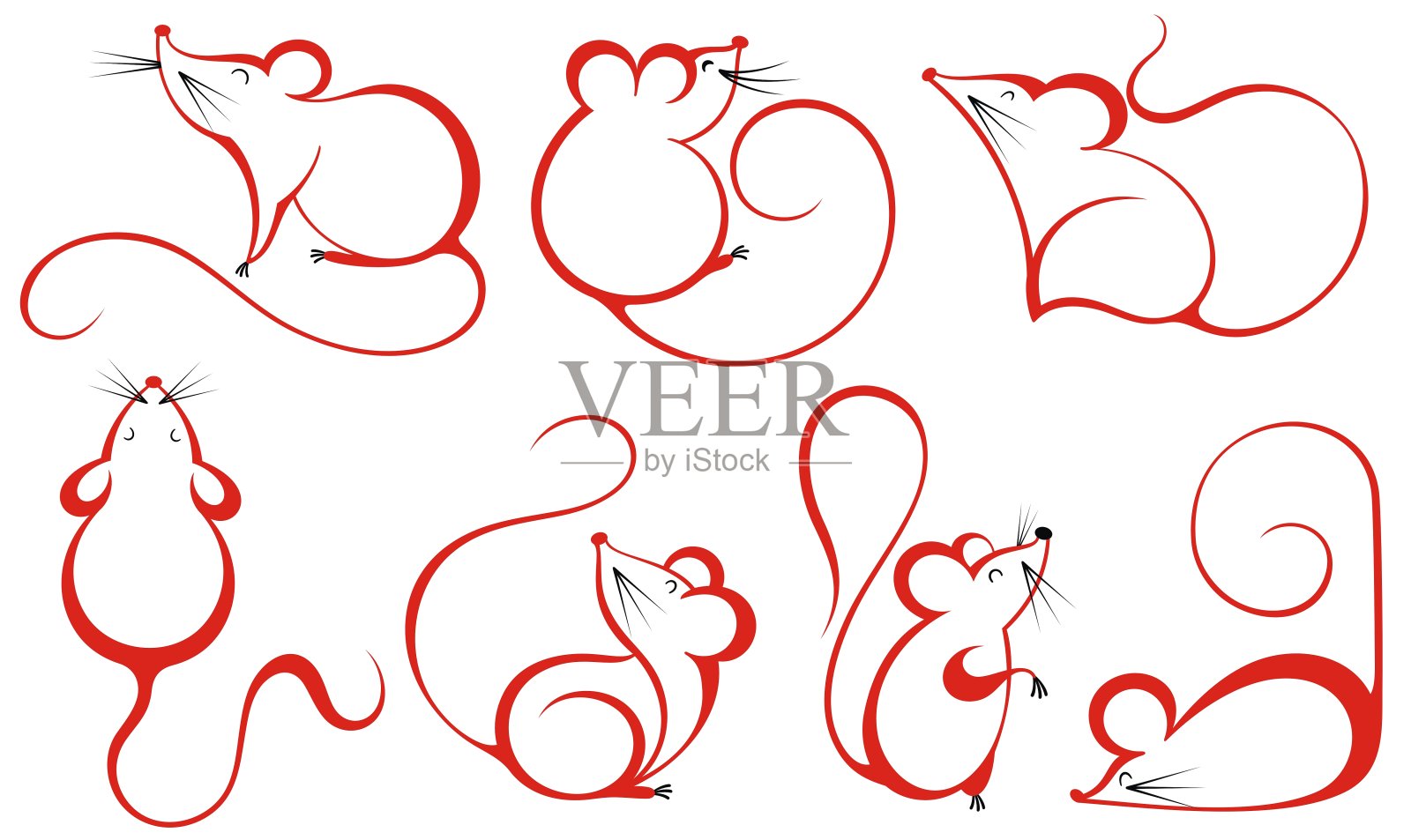 鼠年是中国的生肖插画图片素材