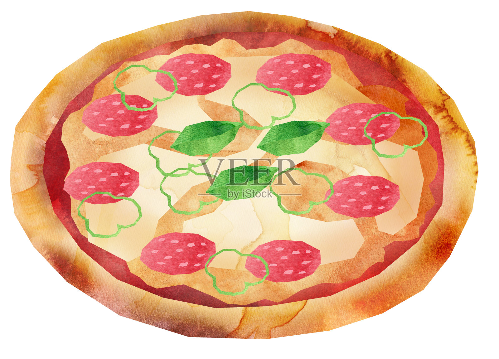 一个刚烤好的大披萨设计元素图片