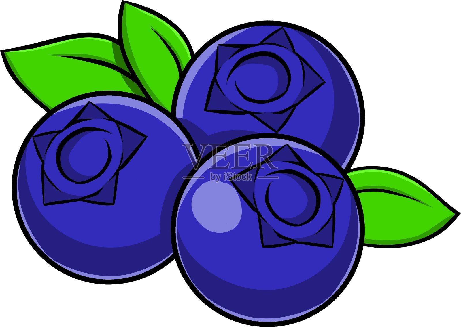 蓝莓设计元素图片