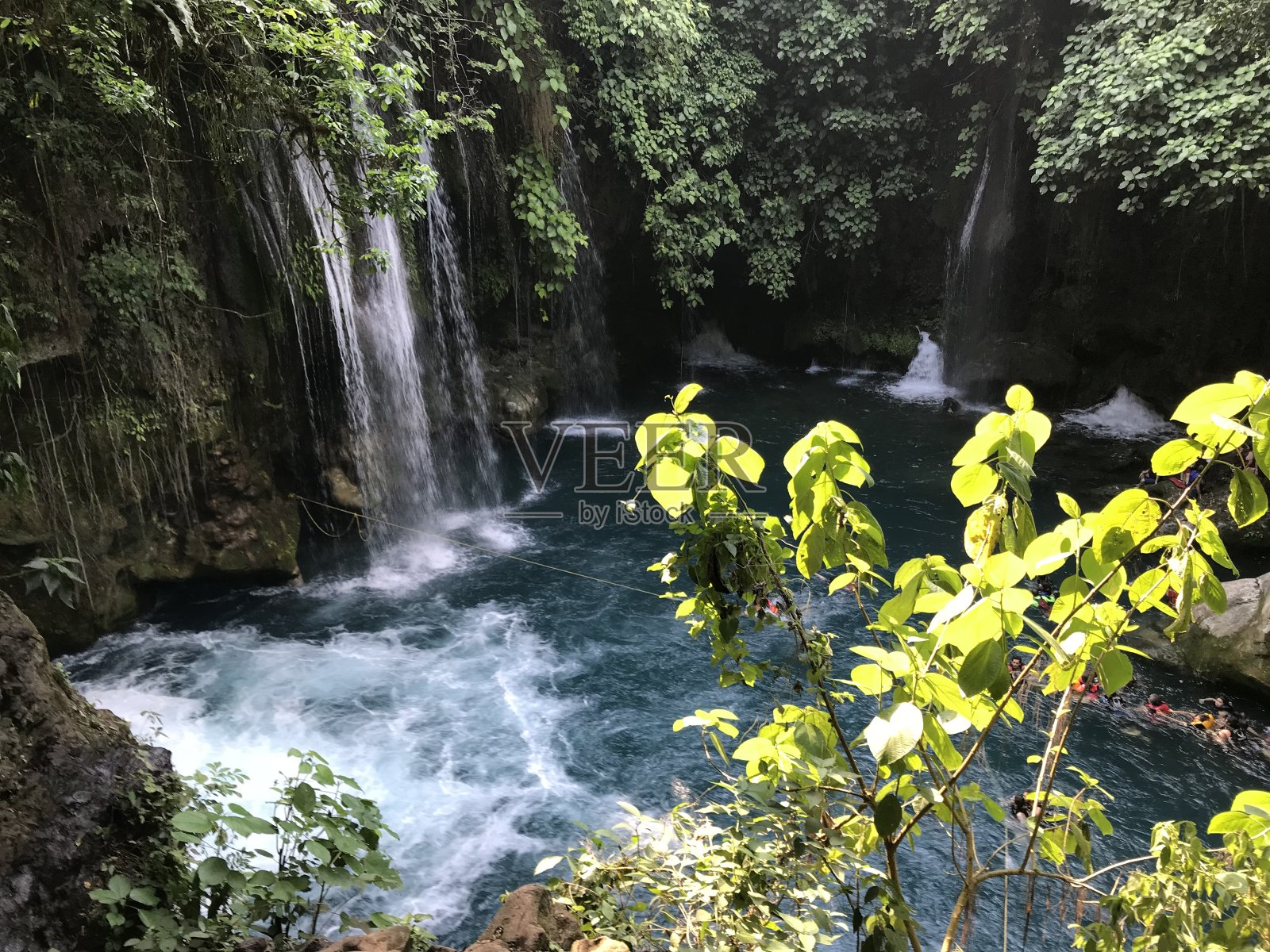 墨西哥huasteca potosina的瀑布。照片摄影图片