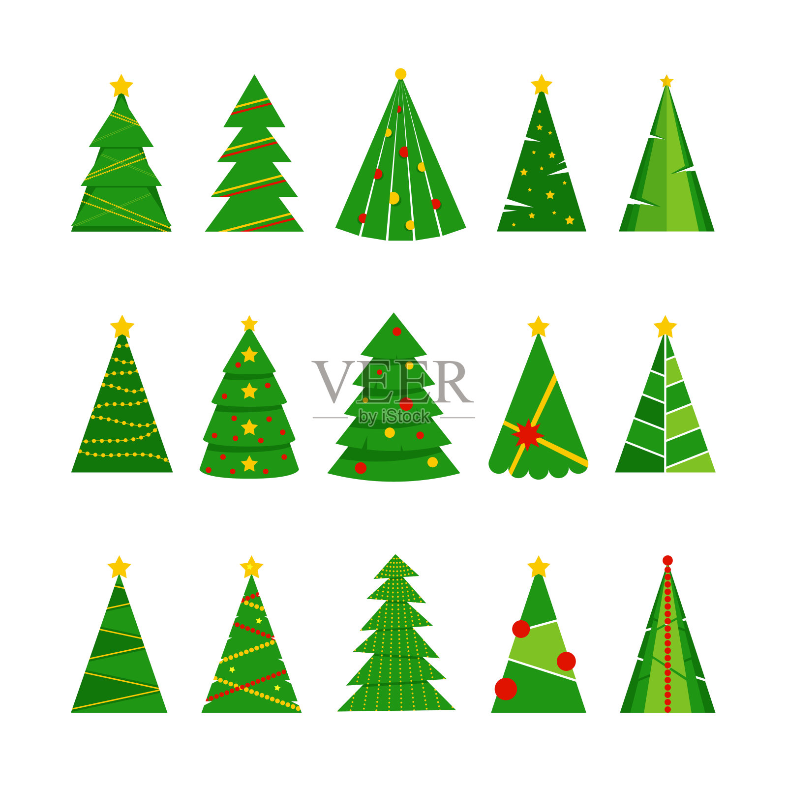 绿色圣诞树设计元素图片