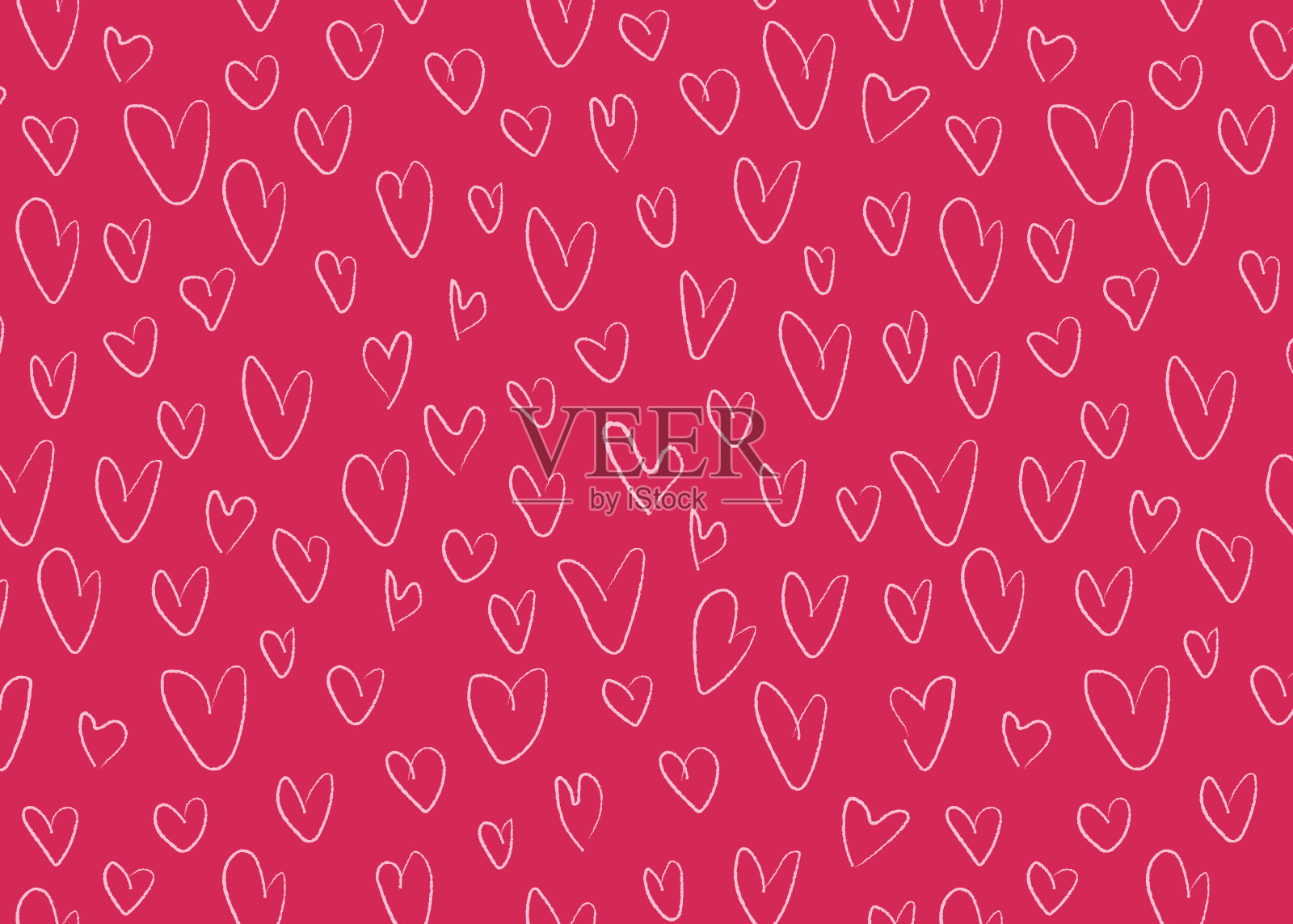 粉色的心形背景为情人节插画图片素材