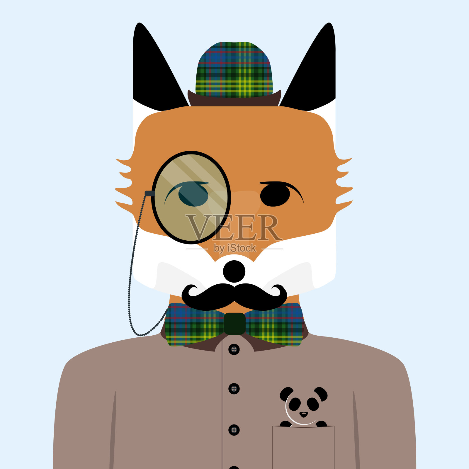 狐狸先生——一只穿着考究的动物设计元素图片