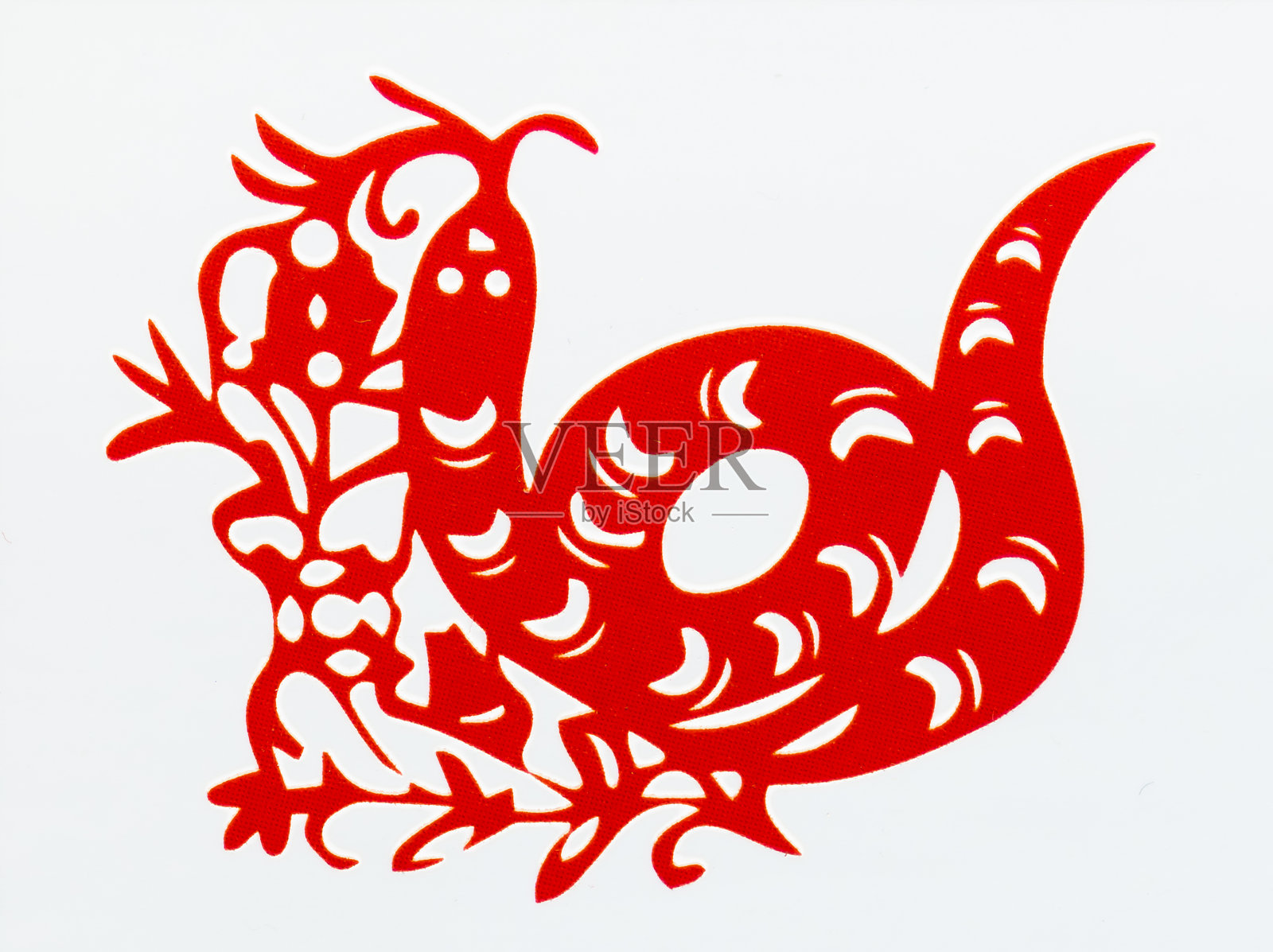 中国传统剪纸，十二生肖。中国新年，蛇年。中国动物蛇的传统剪纸艺术图案。蛇剪纸，过年。照片摄影图片