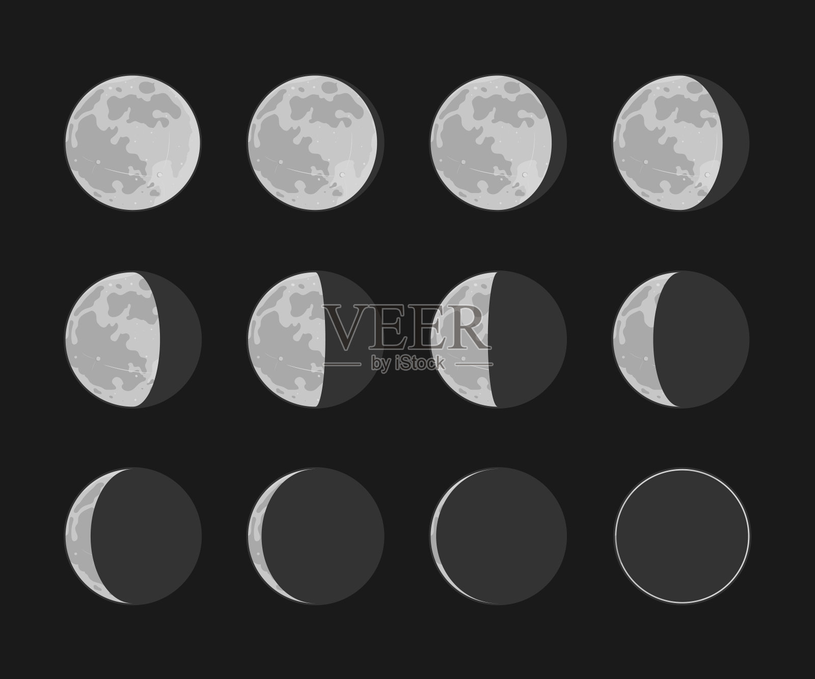 月相图标集插画图片素材