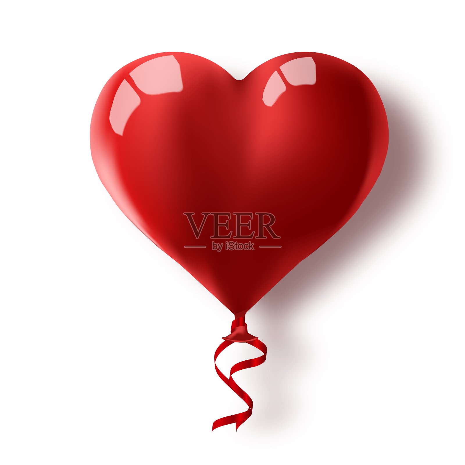 矢量假日插图飞行红色气球在形式的心在光的背景。情人节快乐设计元素图片