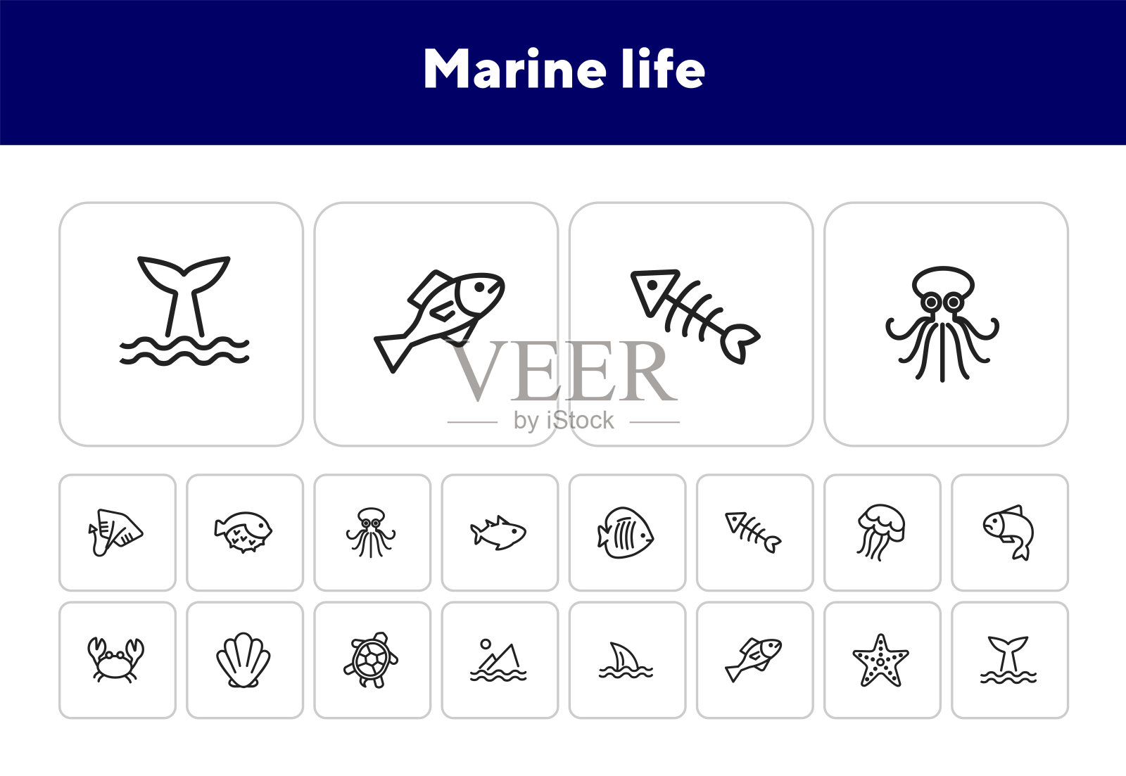 海洋生物的图标图标素材