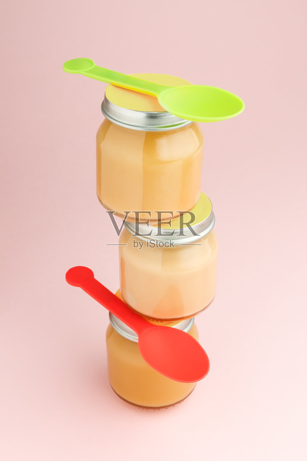 婴儿食品的玻璃罐子照片摄影图片