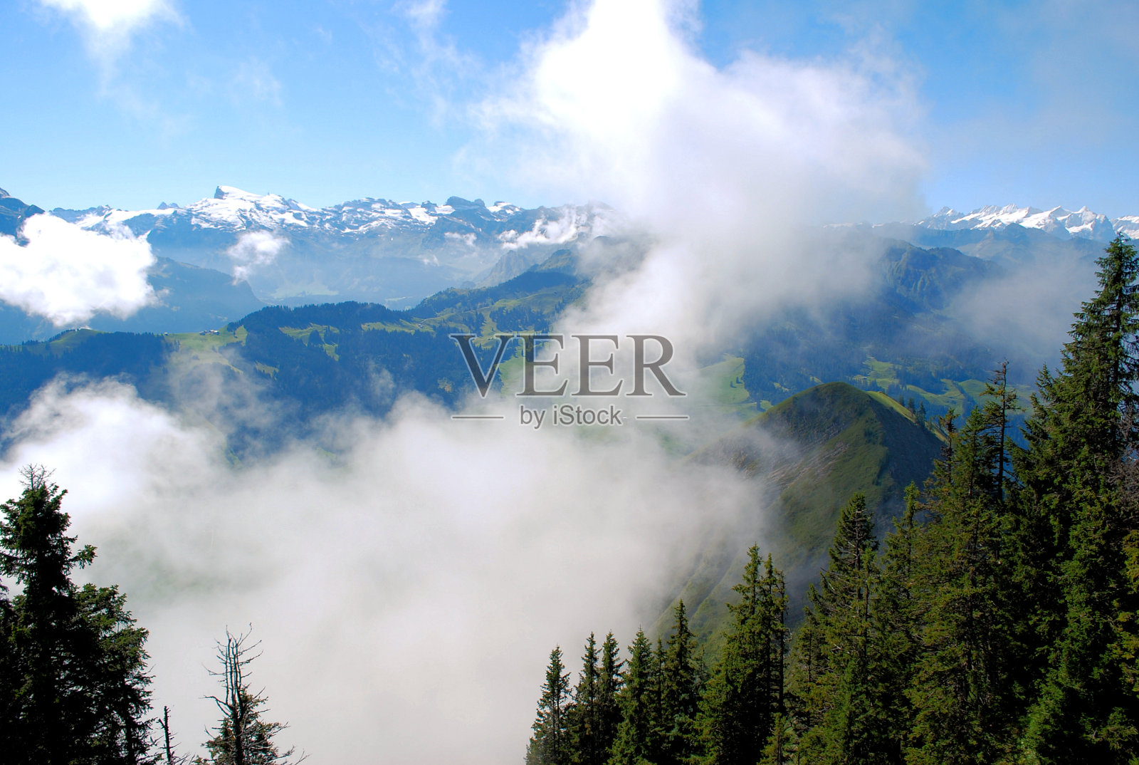 Stanserhorn山顶的壮丽景色(瑞士)照片摄影图片