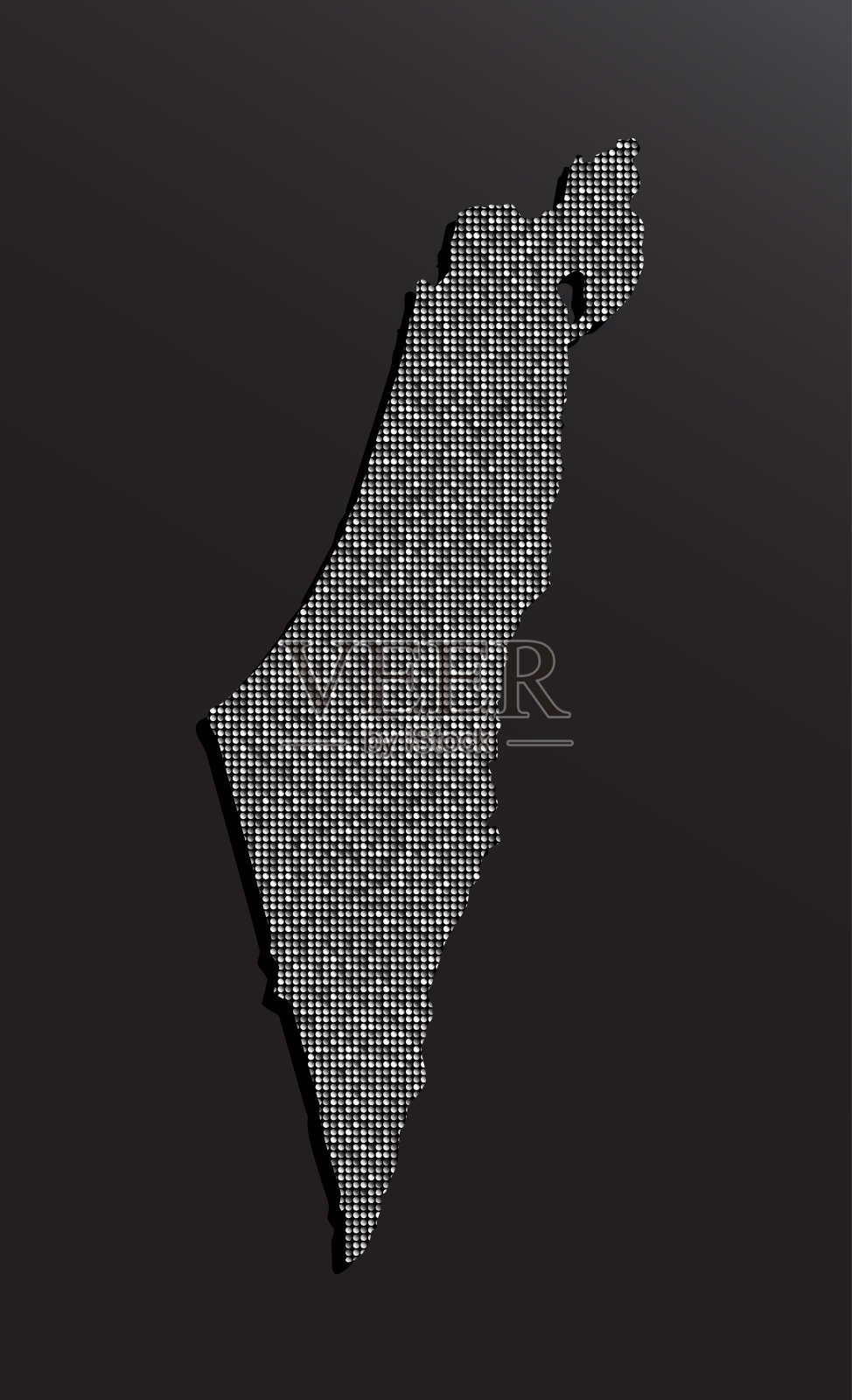 以色列国家地图与银色亮片向量插画图片素材