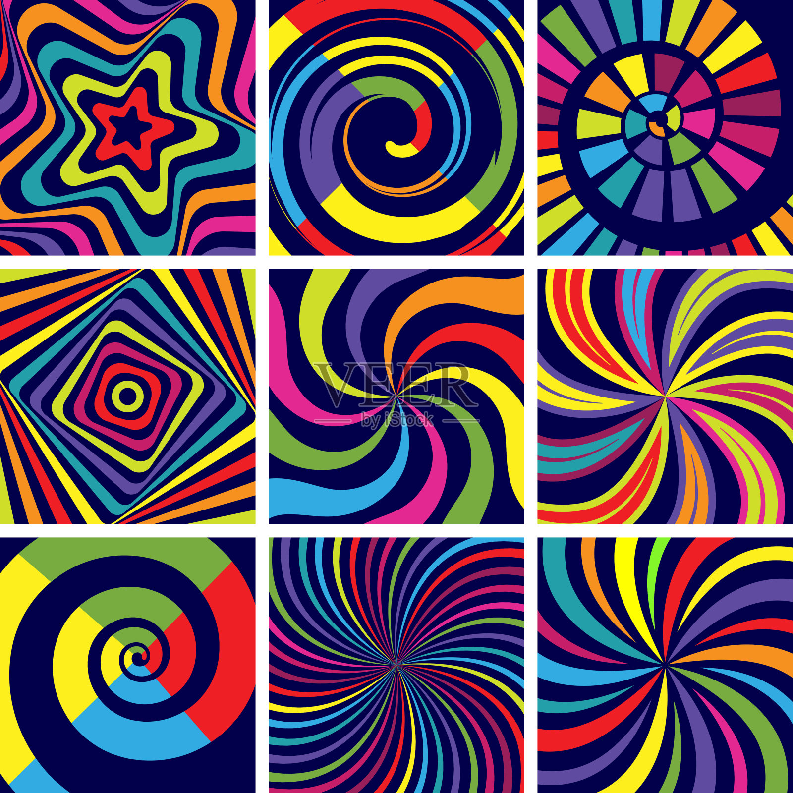 催眠的形状。抽象的圆形螺旋现代背景矢量壁纸心理诊所插画图片素材