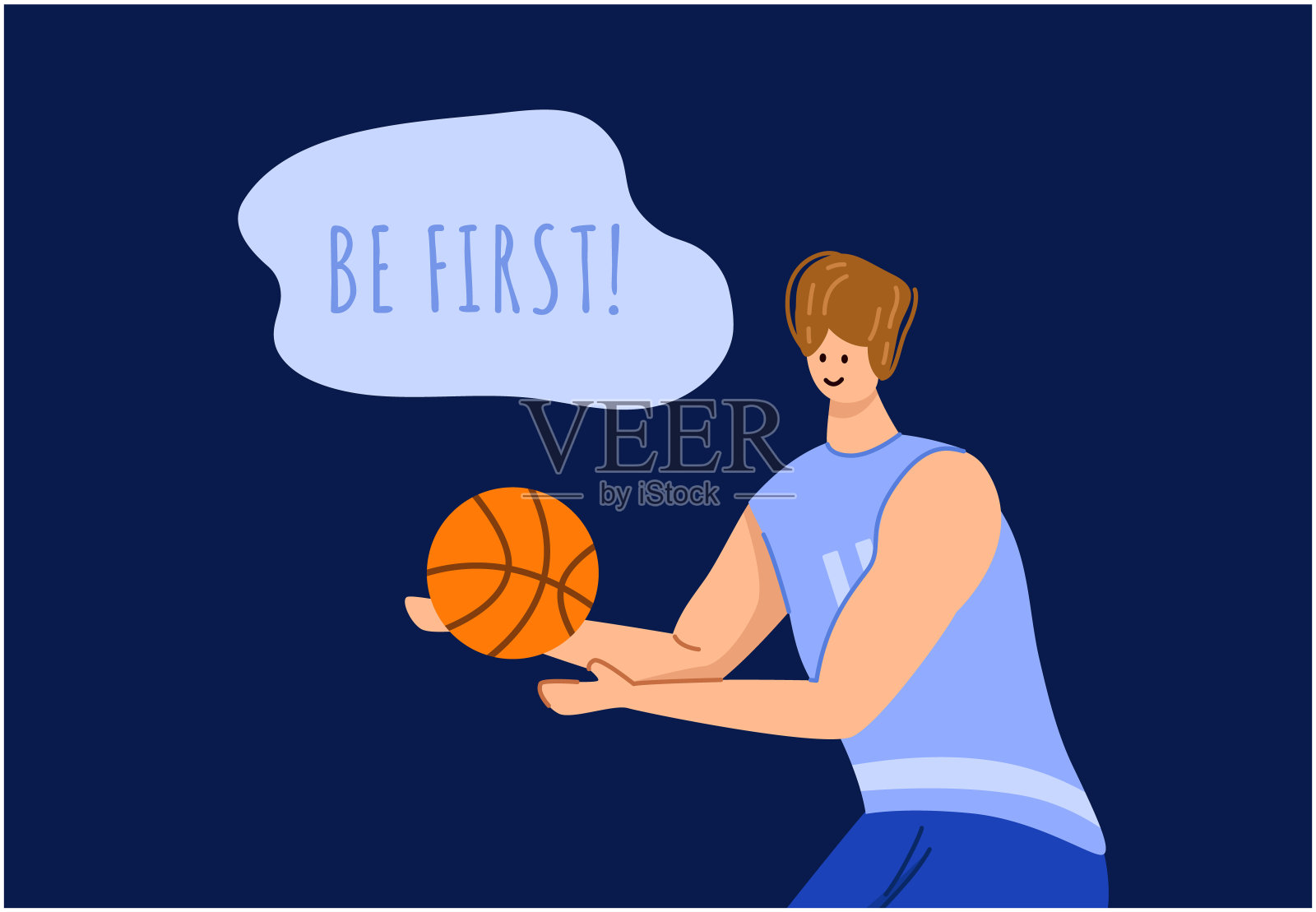 篮球运动员运动概念插画图片素材