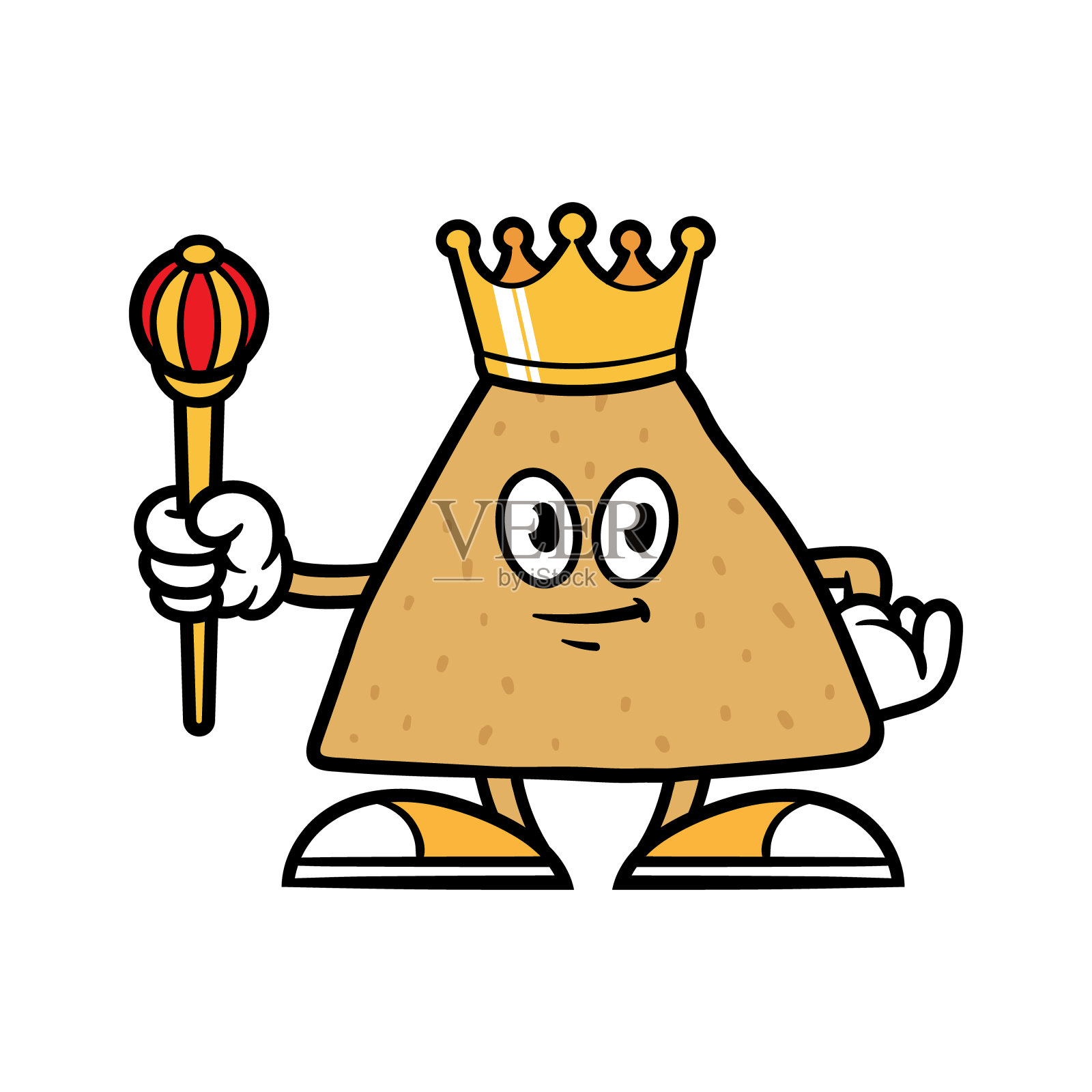 卡通国王玉米饼薯片人物插画图片素材