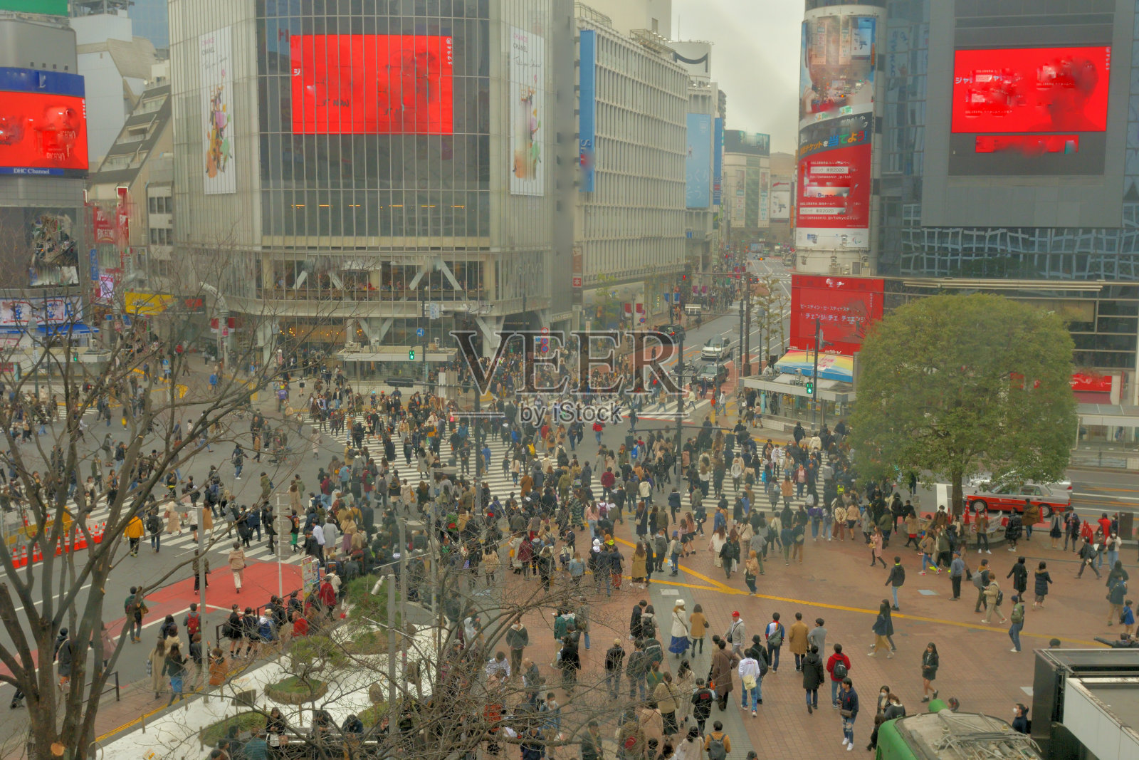 东京涩谷紧急交叉路口照片摄影图片