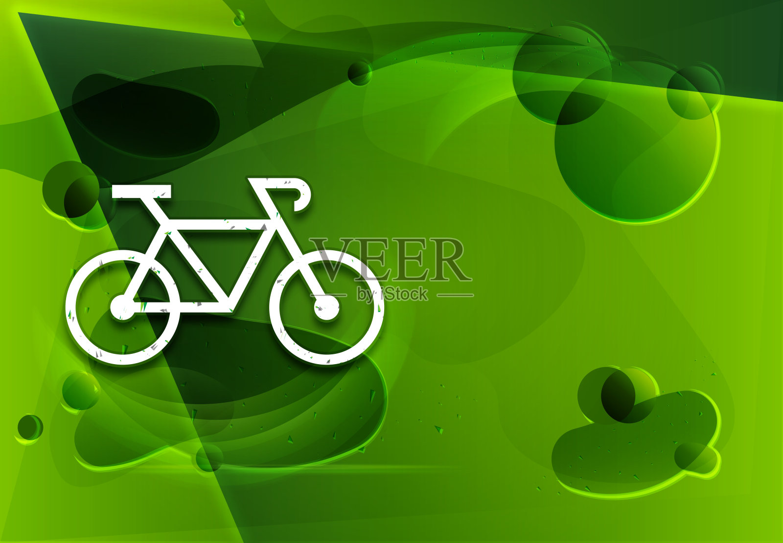 自行车图标玻璃时尚抽象绿色背景插图插画图片素材