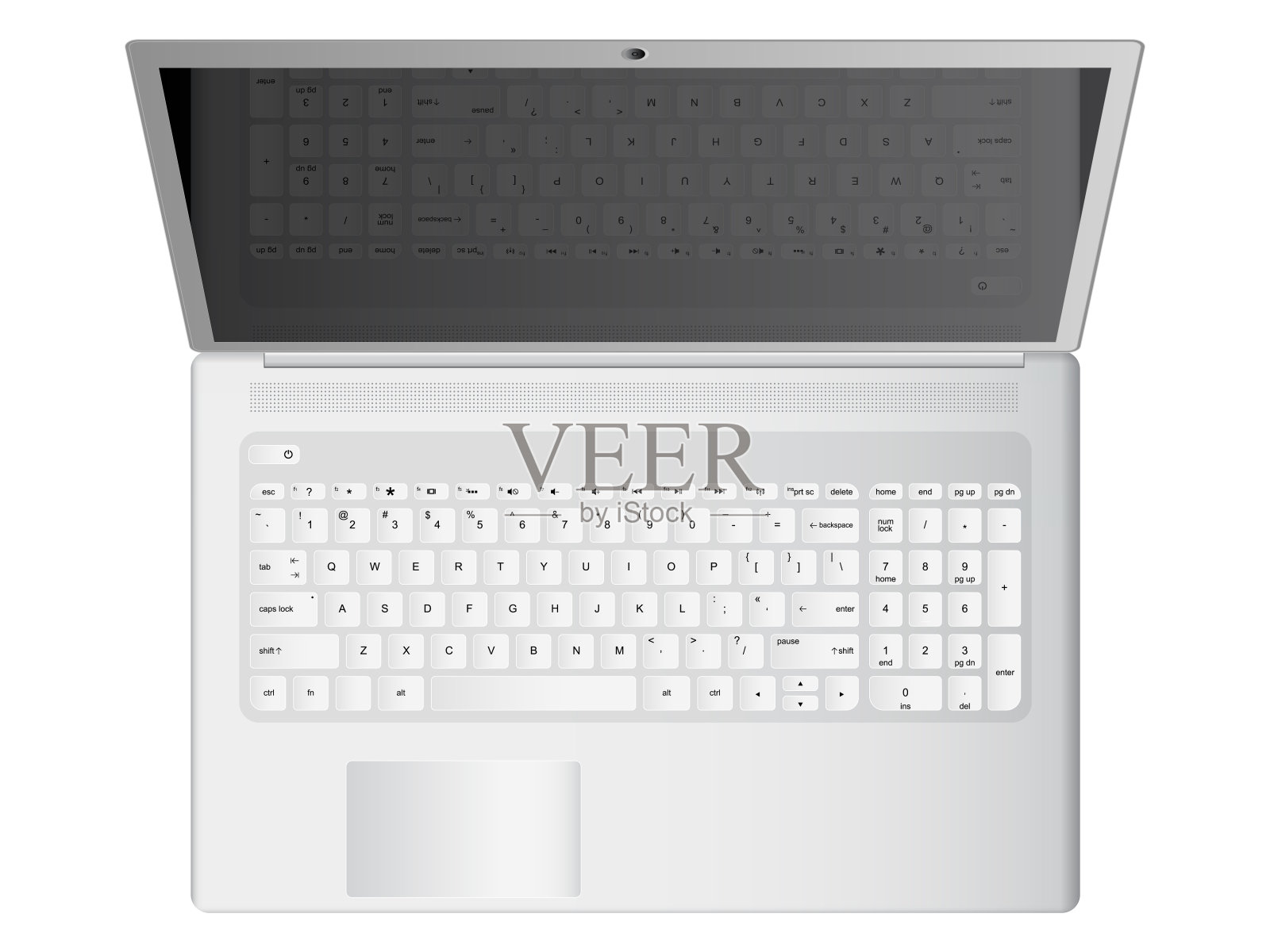 白色屏幕上的空白笔记本电脑照片摄影图片_ID:163375153-Veer图库