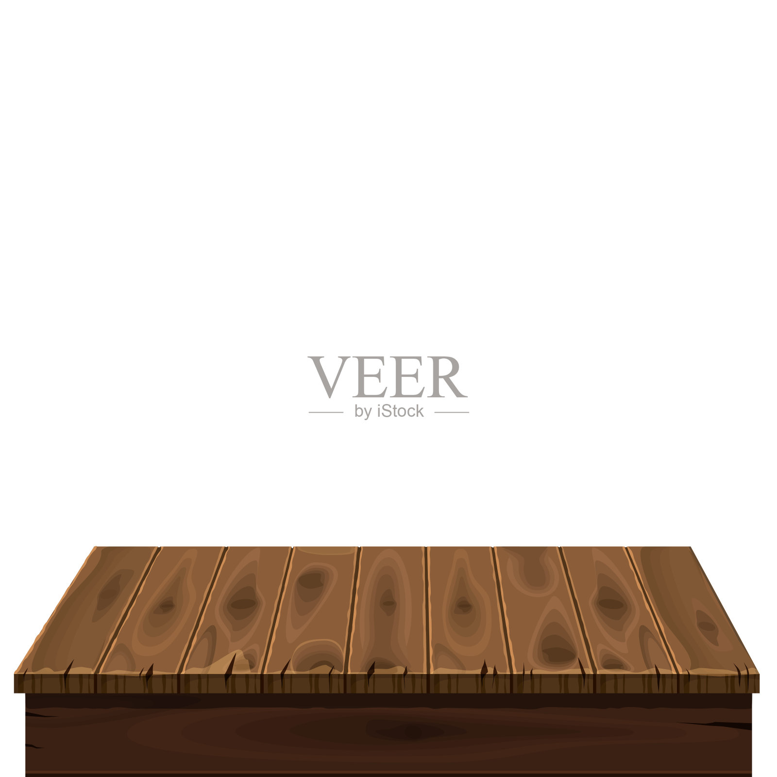 木头桌子上孤立的背景。模板、家具、向量插画图片素材