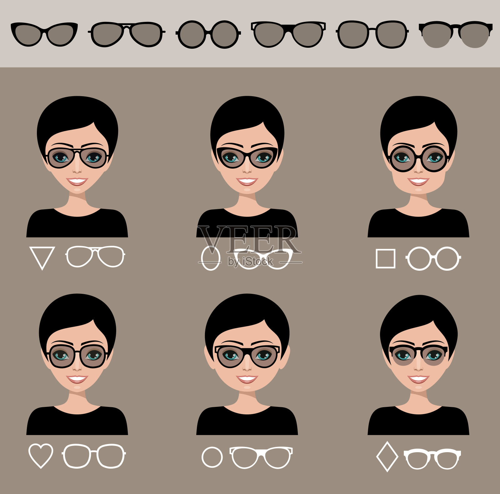 根据不同脸型选择太阳镜设计元素图片