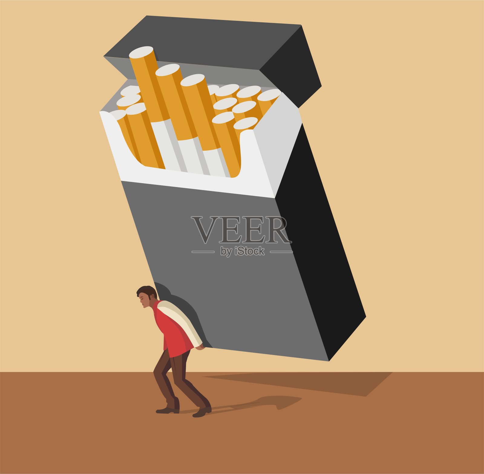 烟瘾矢量插图。插画图片素材