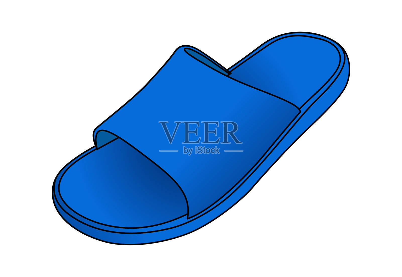 蓝色拖鞋鞋矢量模板设计元素图片